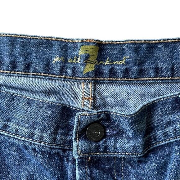 7 For All Mankind Button Fly Straight Leg Denim Jeans Men’s Hemmed Size 40x29 - Picture 4 of 10